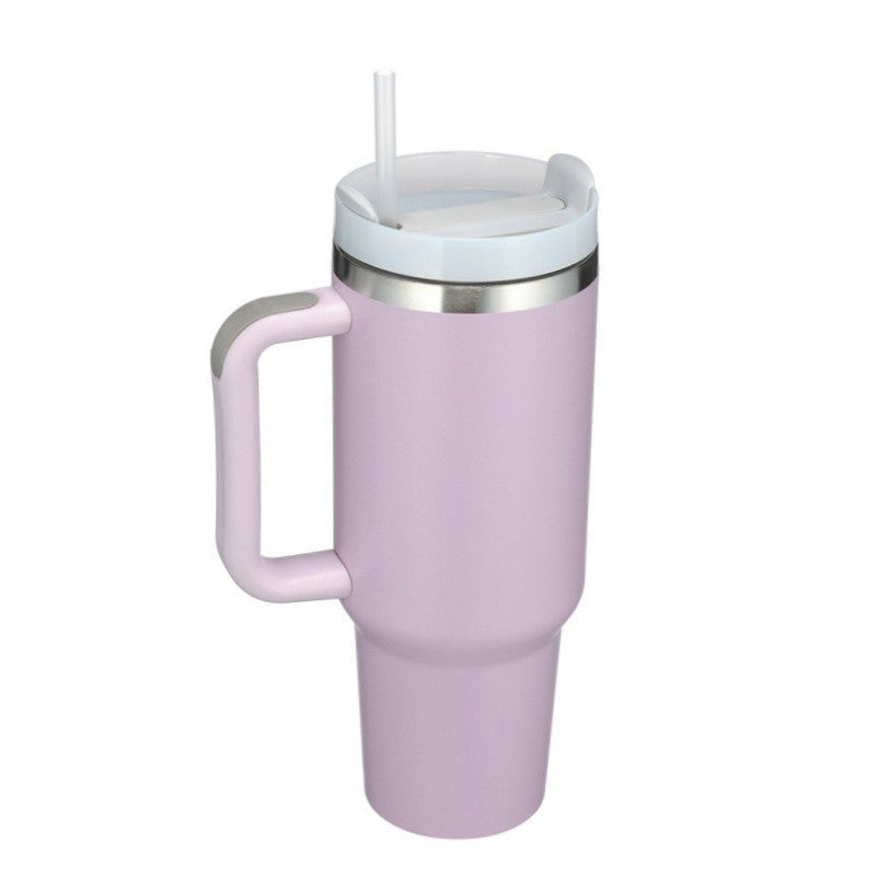 40oz Insulated Tumbler With HAndle and Straw