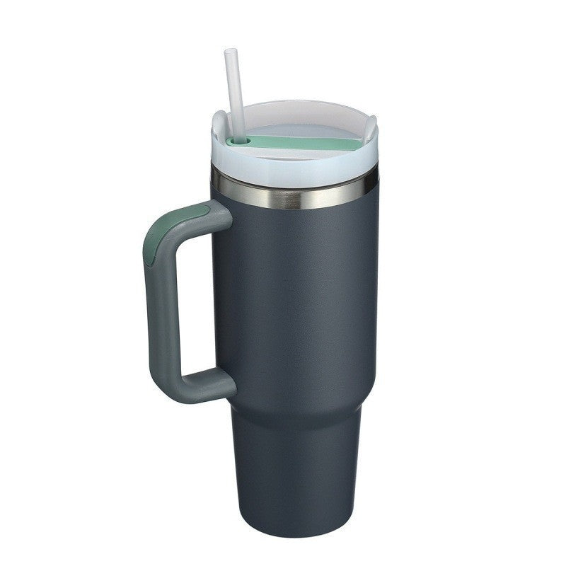 40oz Insulated Tumbler With HAndle and Straw