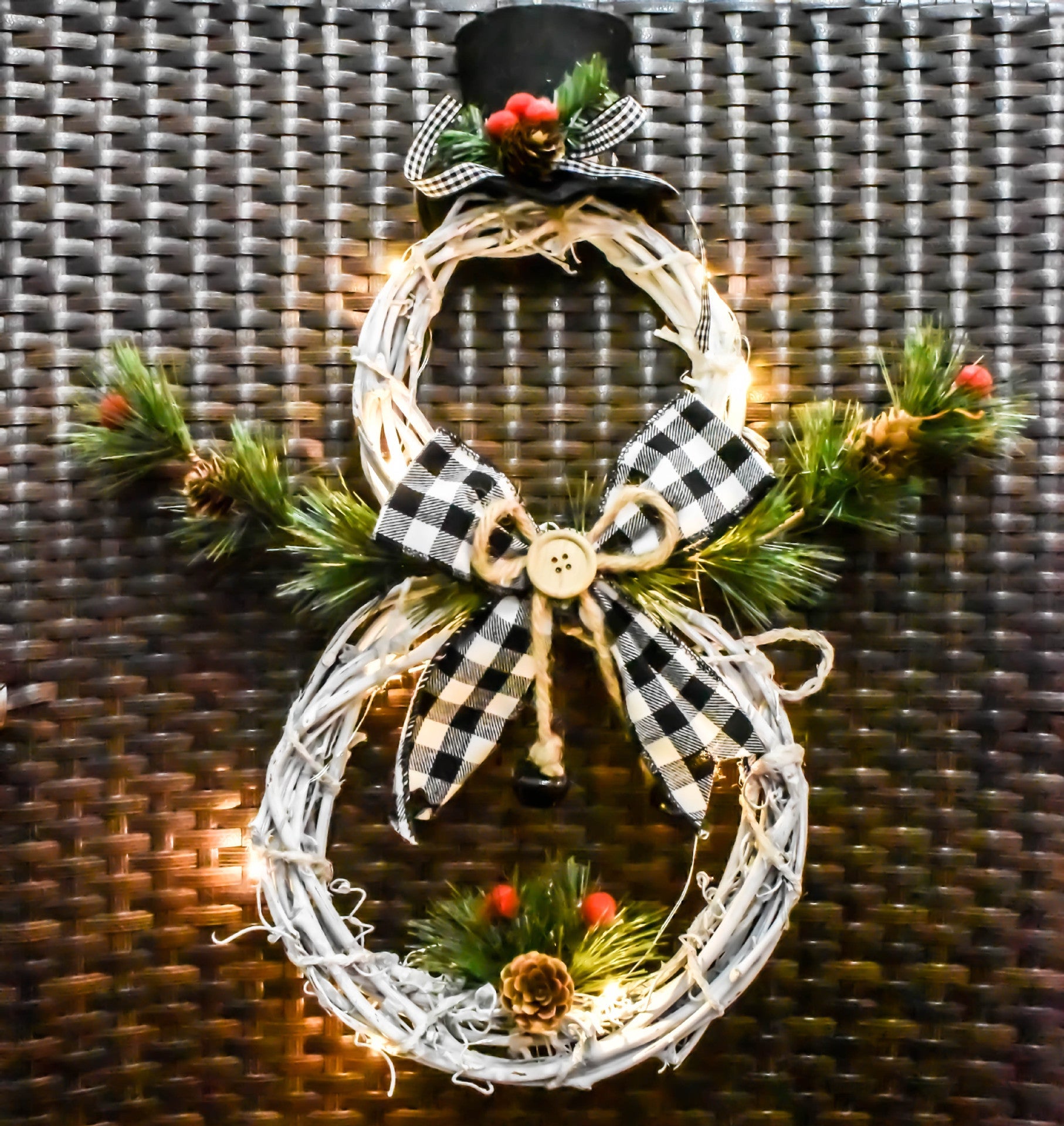 Christmas Led Lighted Vine Door Wreath