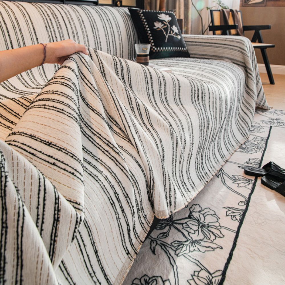 Maliben | Regal Stripes Chenille Sofa Cover
