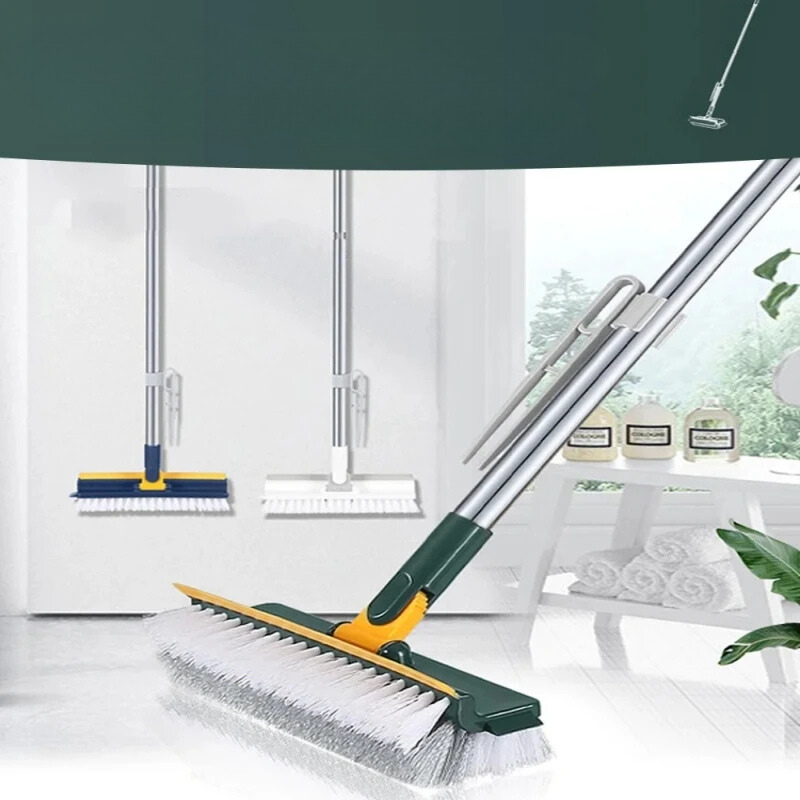 Maliben | Glazora Duobrush CleanIng Brush | 2-in-1 For Floors & Windows | With Swivel Head & Telescopic Handle | Effortless Cleanliness