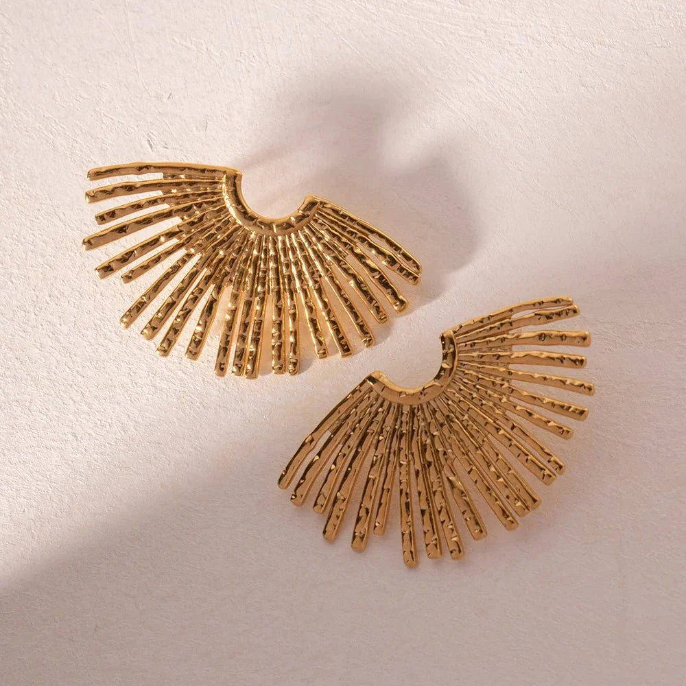 Maliben | 18k Half Sunshine Dainty Earrings