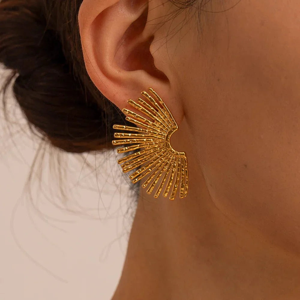 Maliben | 18k Half Sunshine Dainty Earrings