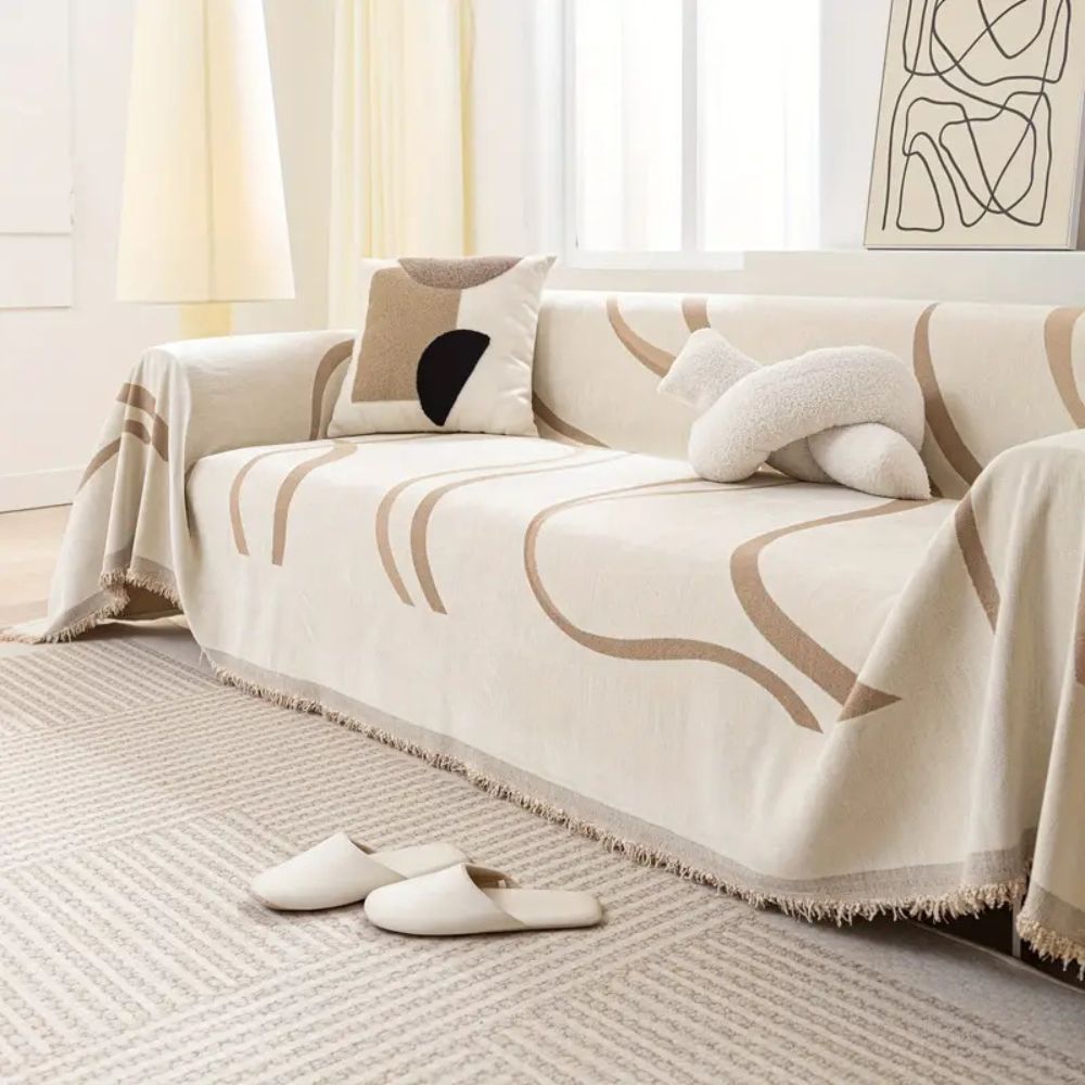 Maliben | Wave Lines Chenille Sofa Covers