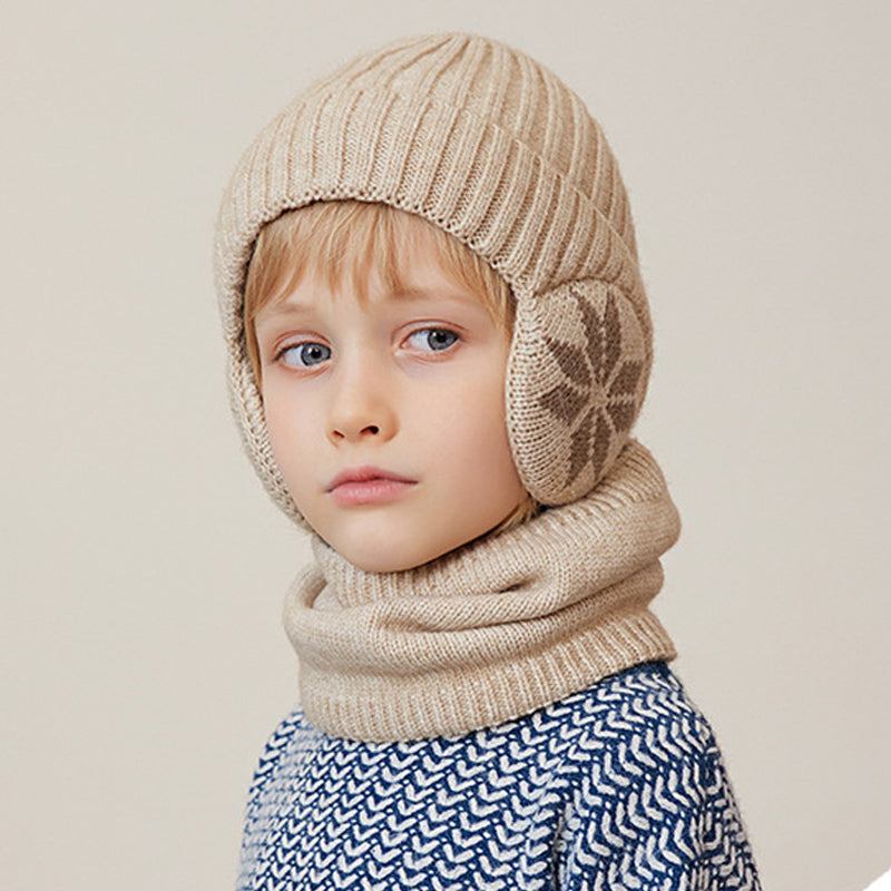 Maliben | Kids Winter Fleece Scarf Suit Knit Hat