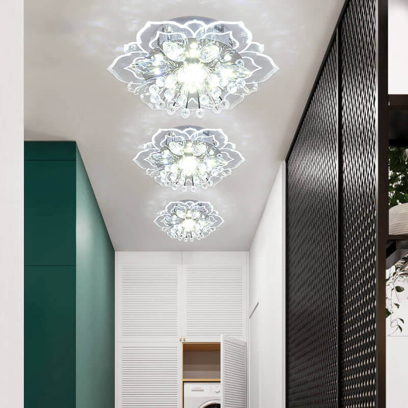 Maliben Glowpetal | Led Crystal Ceiling Light | Flower Shaped, Rgb Color Changing & Energy Efficient
