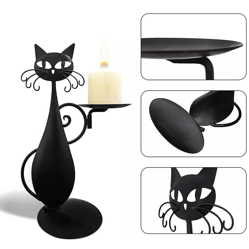 Maliben | Black Cat Candle Holder
