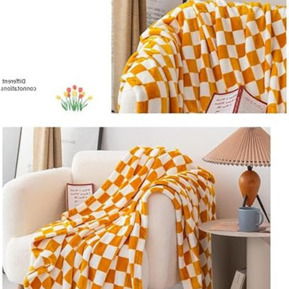 Maliben Stylish blanket in checkered pattern for your home