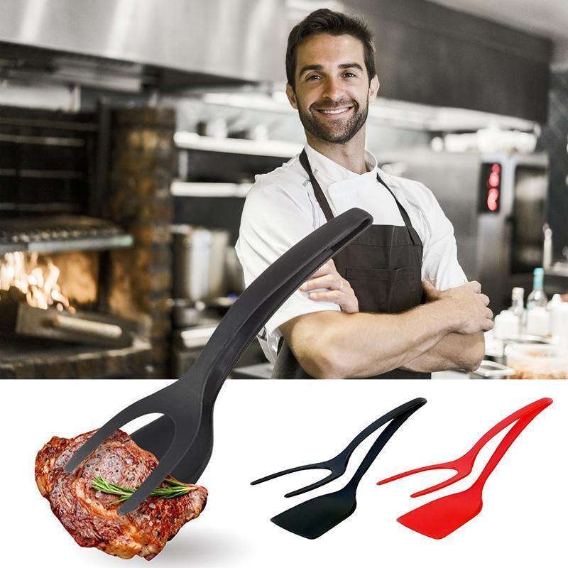 Maliben | 2-In-1 Tongs HAndle and Elasticity Spatula