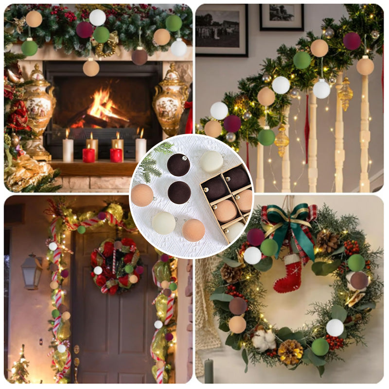 Maliben | Velvet Christmas Ornaments. 12 Pcs