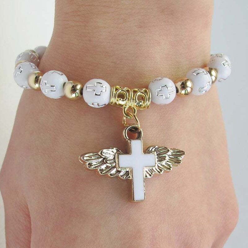 Maliben | Angel Wing Cross Bracelet