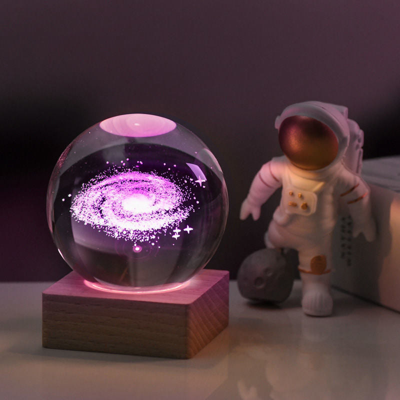 Maliben | 3d Galaxy Crystal Ball Night Light Decorative Lamp
