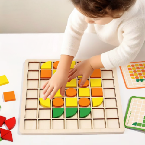 Maliben | Ecotoys Thinkmatch | Improves Logical Thinking - Imaginative Wooden Educational Puzzle Set