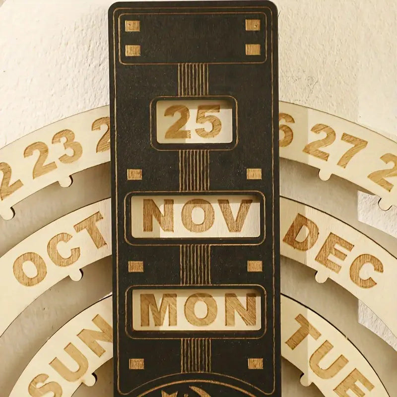 Maliben | Wooden Rotating Circular Perpetual Calendar