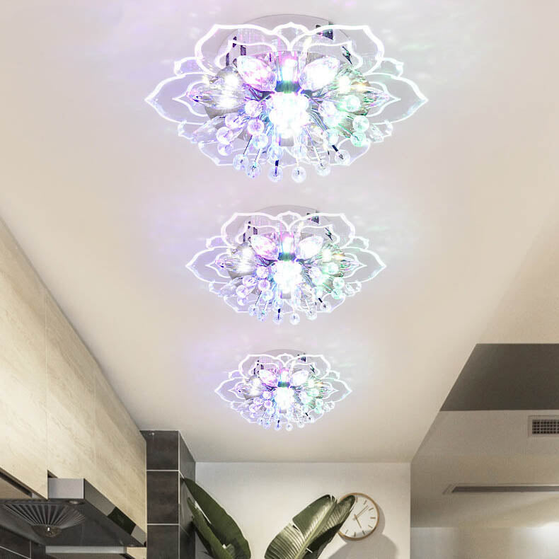 Maliben Glowpetal | Led Crystal Ceiling Light | Flower Shaped, Rgb Color Changing & Energy Efficient