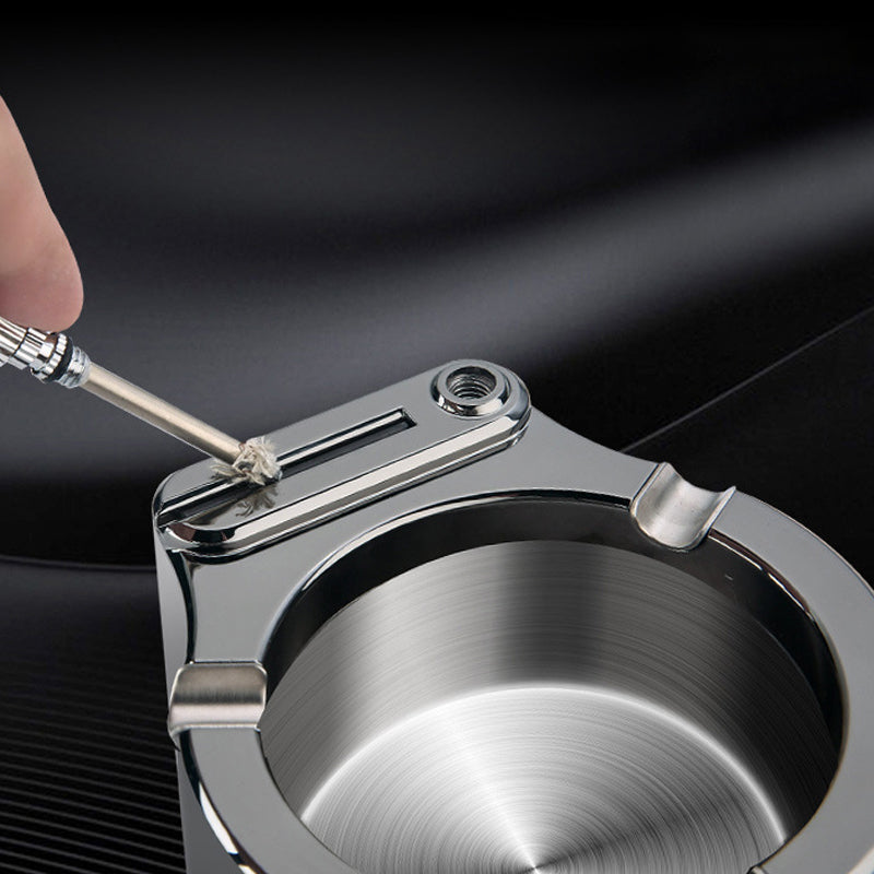 Maliben | Retro Metal Ashtray, Cigarette Lighter