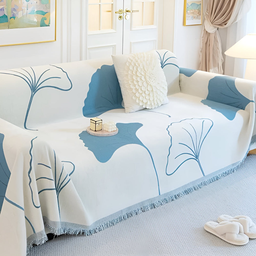 Maliben | Pastoral Style Ginkgo Leaf Sofa Cover