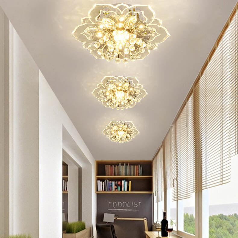 Maliben Glowpetal | Led Crystal Ceiling Light | Flower Shaped, Rgb Color Changing & Energy Efficient