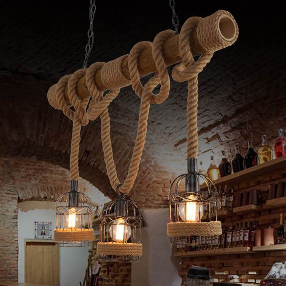Maliben | Alessioglow - Luxury Retro Wood And Metal Pendant Light