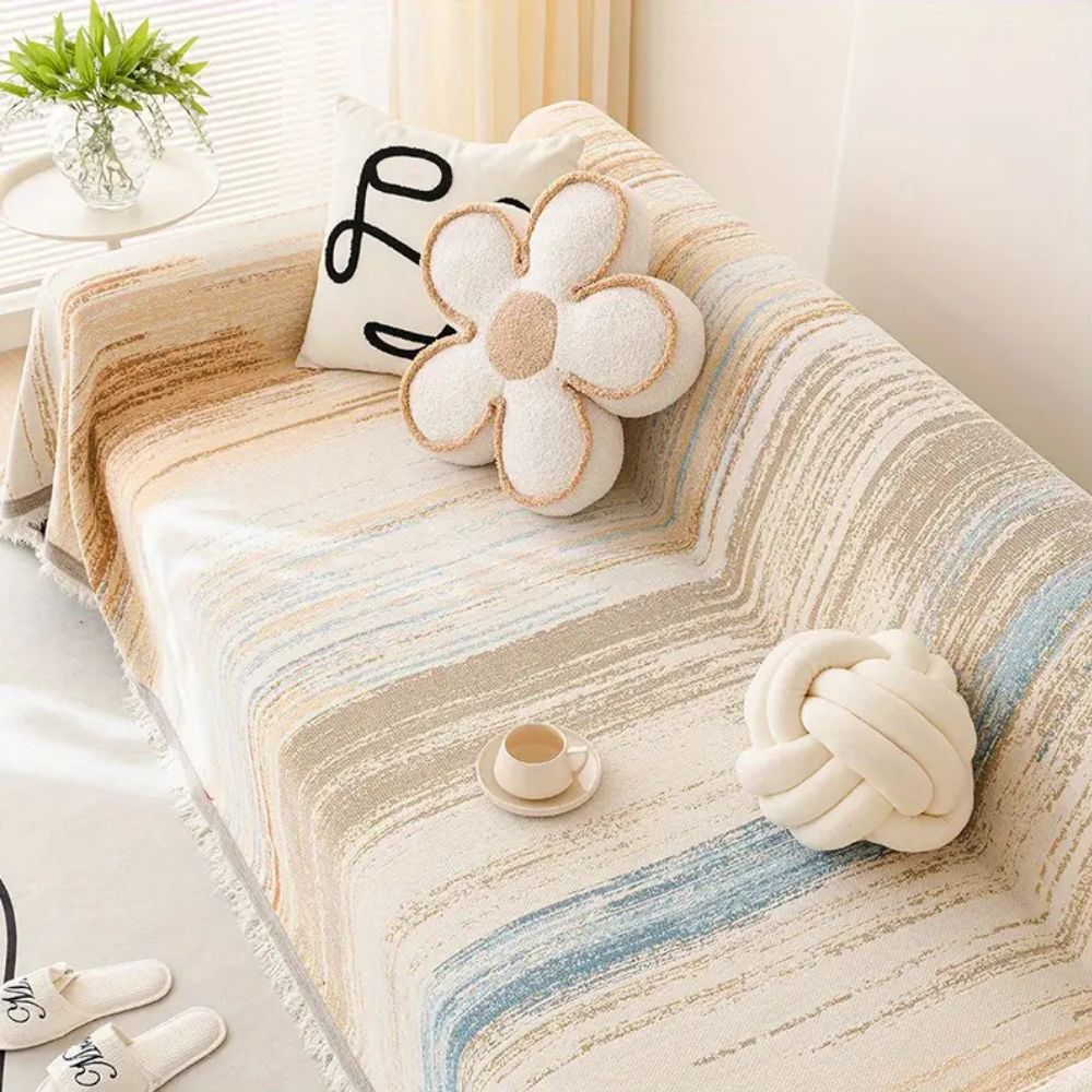 Maliben | Serene Stripes Sofa Cover