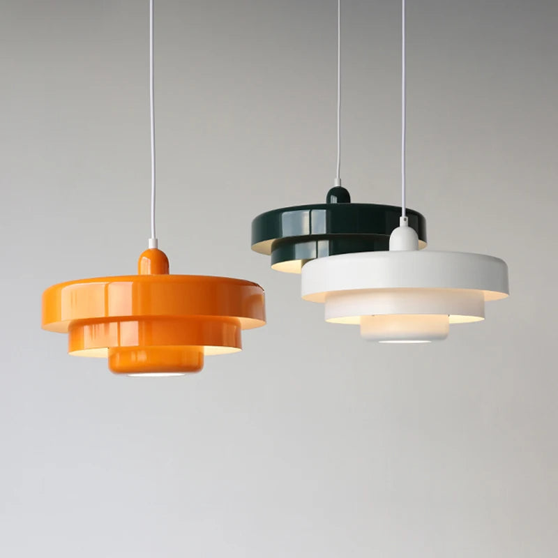 Maliben | Vintage Italian Pendant Light – Elegant Orange & Green Hanging Light For Modern Homes