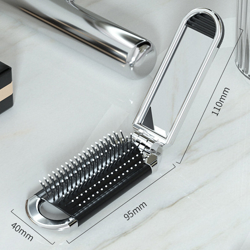Maliben | Mirrorflex Travel Mirror Hair Brush | Foldable & Compact | Practical Styling On The Go