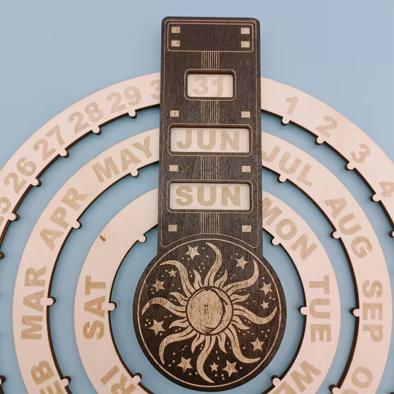 Maliben | Wooden Rotating Circular Perpetual Calendar