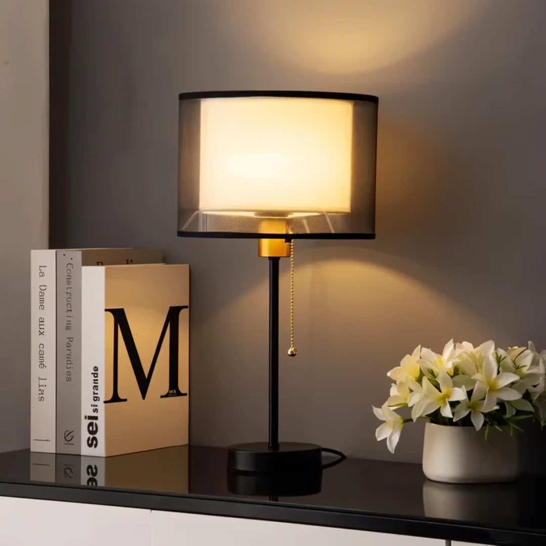 Maliben | Table Lamp With Double Fabric Shade