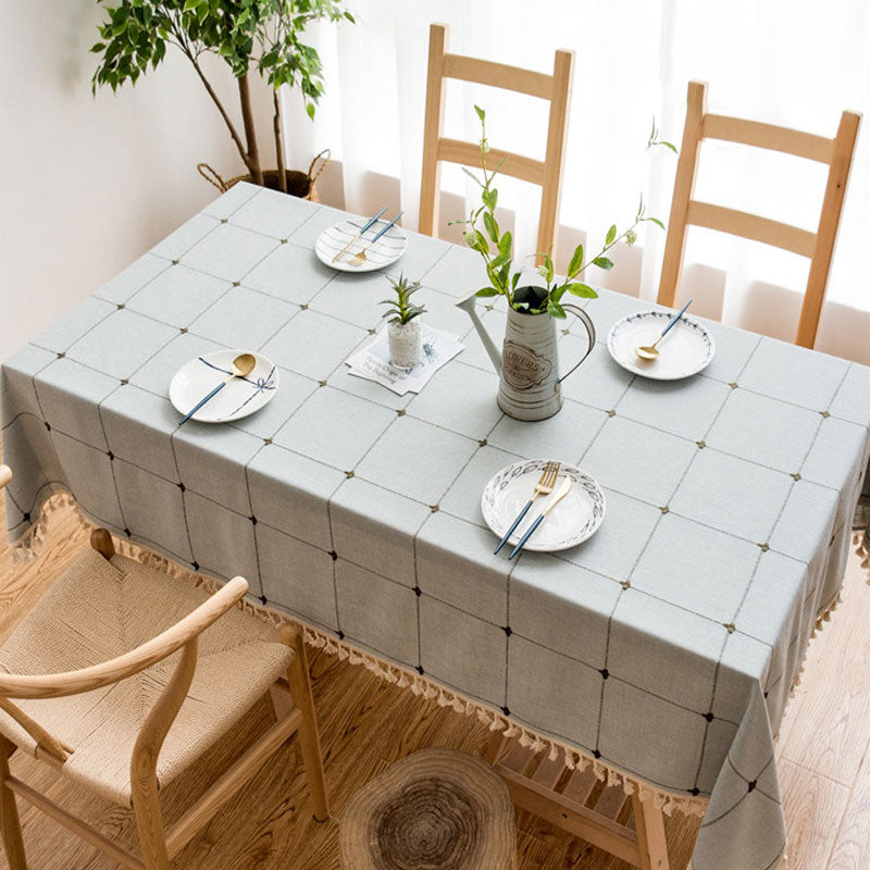 Maliben | Waterproof Oil-resistant Rectangular Tablecloth Cotton Linen Wrinkle-resistant Tablecloth for Kitchen Dining Room Buffet Party