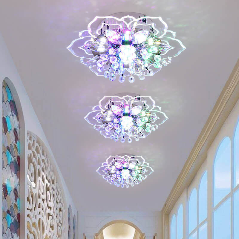 Maliben Glowpetal | Led Crystal Ceiling Light | Flower Shaped, Rgb Color Changing & Energy Efficient