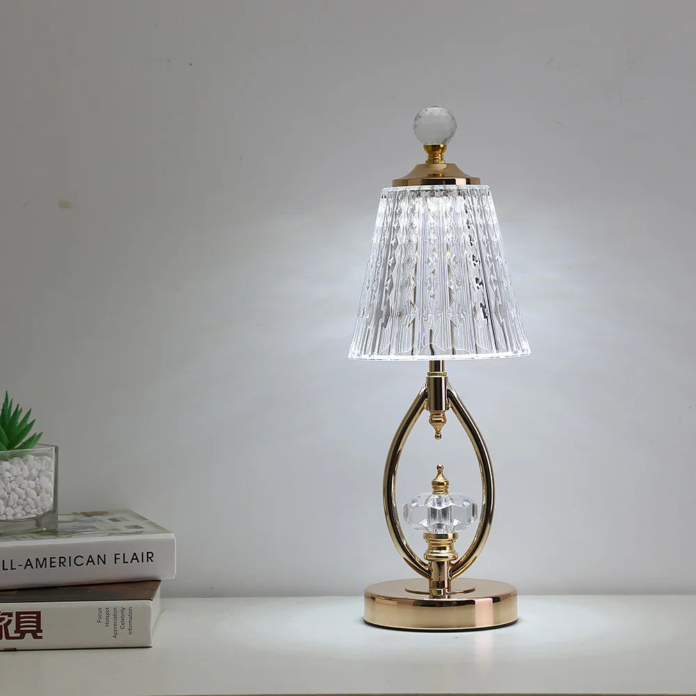 MAliben | Vintage Crystal Table Lamp - Elegant Vintage Crystal Table Lamp For a Charming Atmosphere