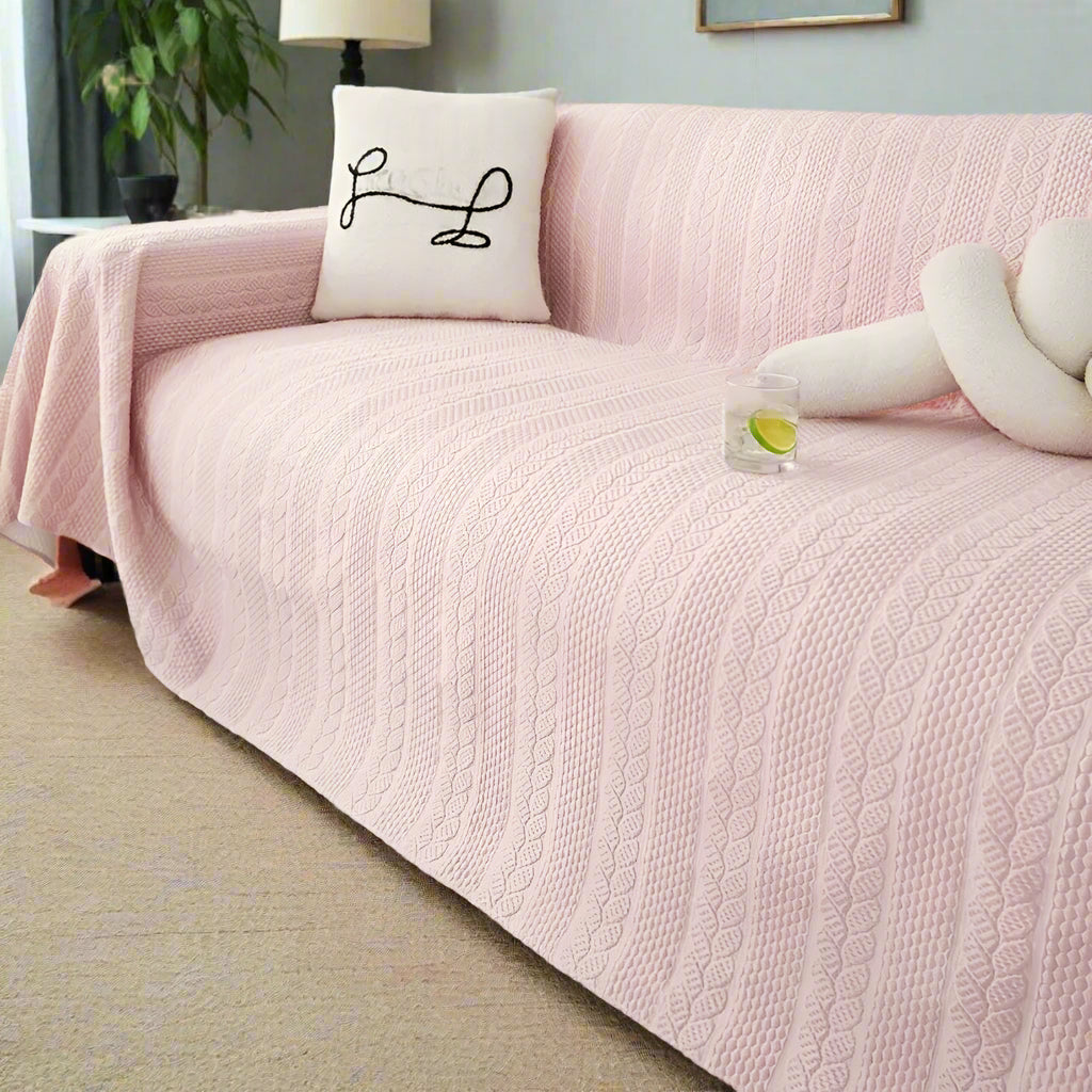 Maliben | Tranquil Plush Leaf Sofa Cover