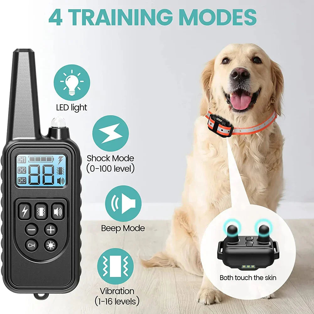 Maliben | 800M Rechargeable Electric Dog Training Collar | Waterproof, Remote Control & Ideal for Effective Dog Training
