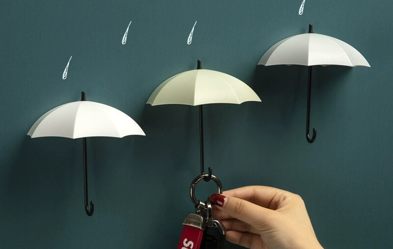 Maliben | Cute Umbrella Wall Hook - No-Drill Key & Coat Hanger