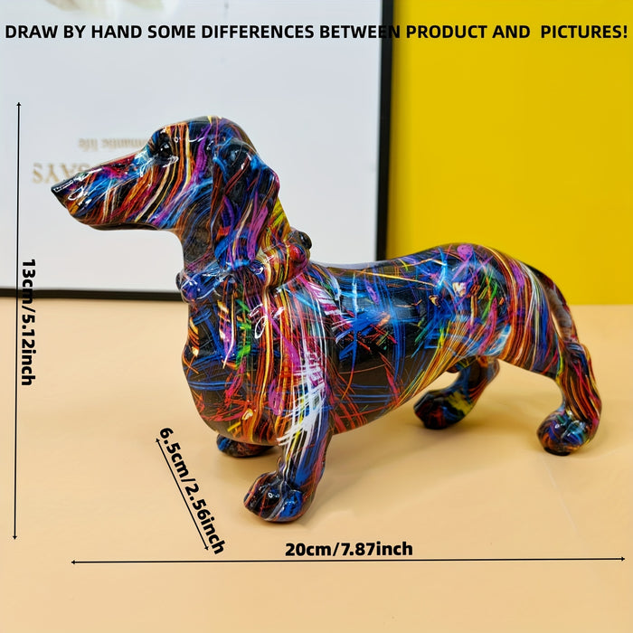MAliben | Dachshund Delight – Colorful Dachshund Sculpture For a Playful Atmosphere In Your Home