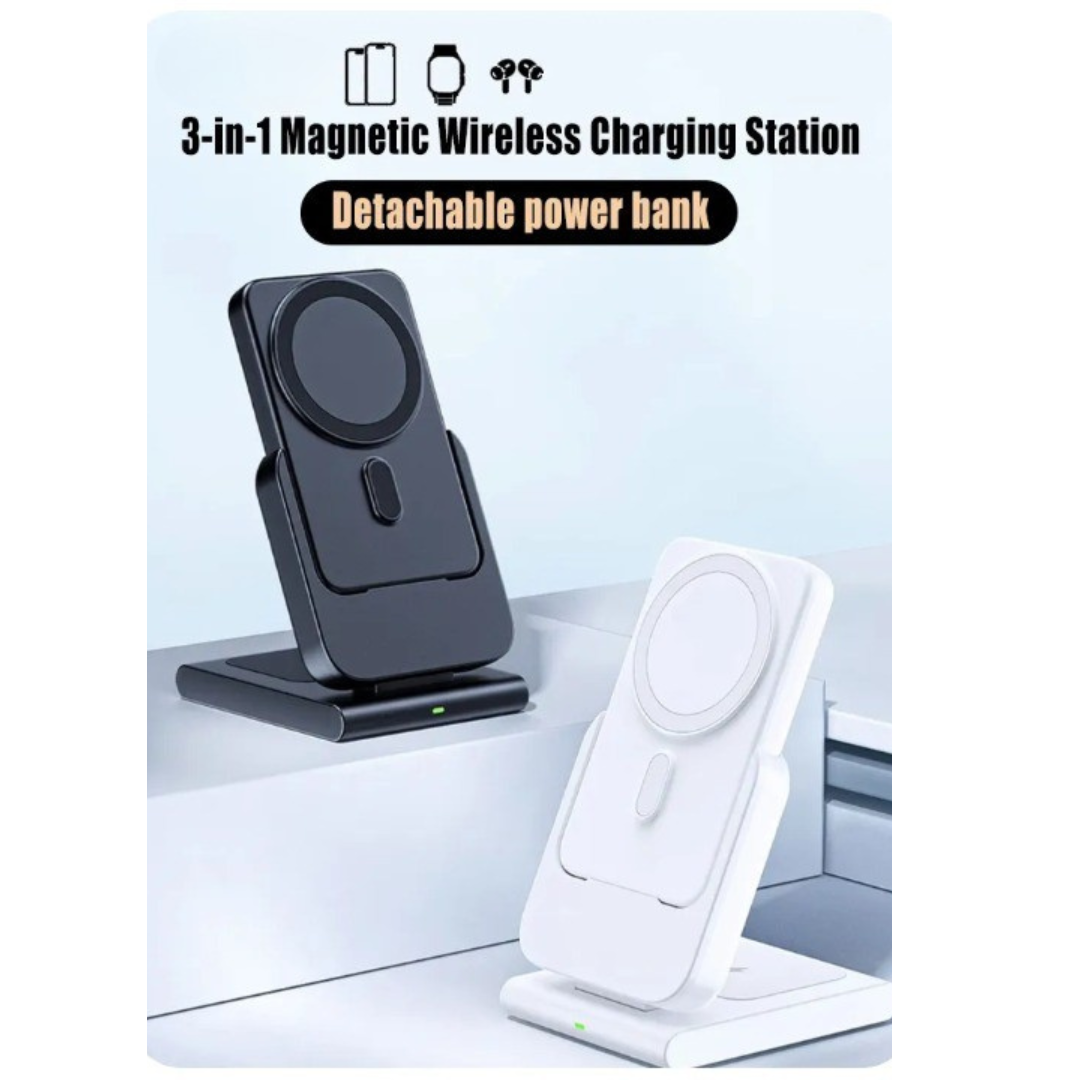 Maliben | 3in1 Magnetic Fast Charging Magsafe Power Bank Station