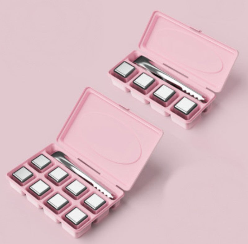 Maliben | Reusable 304 Stainless Steel Ice Cubes, With 3-Minute Rapid Cooling And Portable Storage Box, Without Diluting The Taste, For Drinks, Coffee, Wine And More