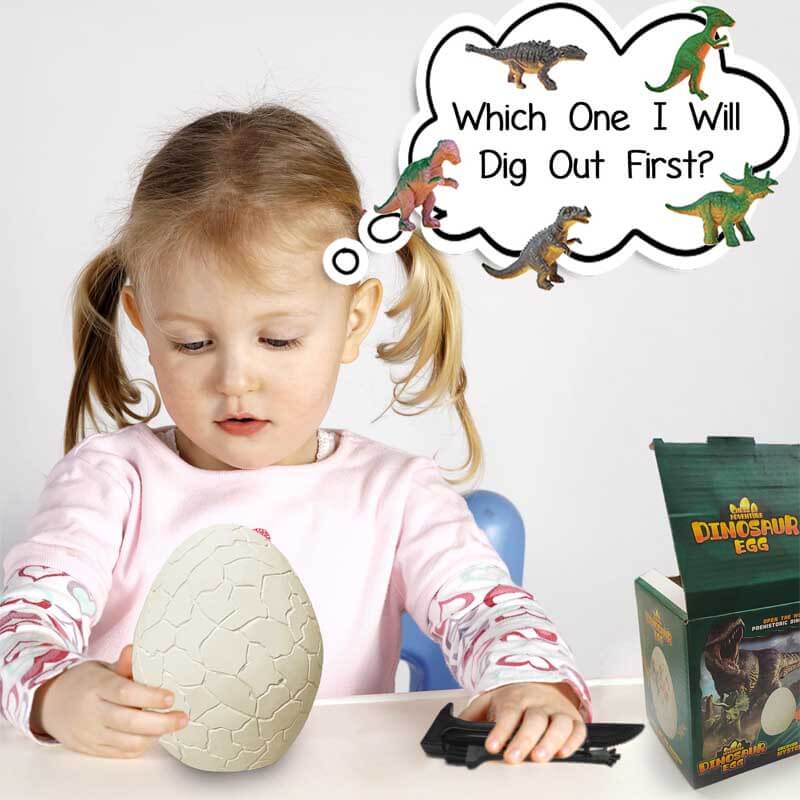Maliben | Dinodig | Exciting Discovery Fun - Large Digging Eggs With Dinosaur Figures For Children