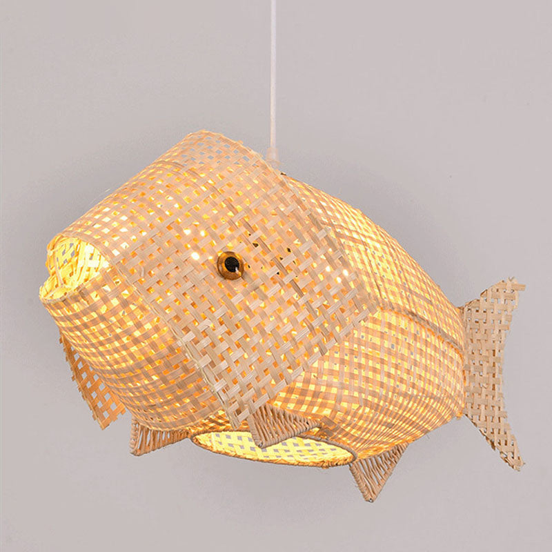 Maliben | Waveglow Pendant Light - Elegant Wood Asian Pendant Light