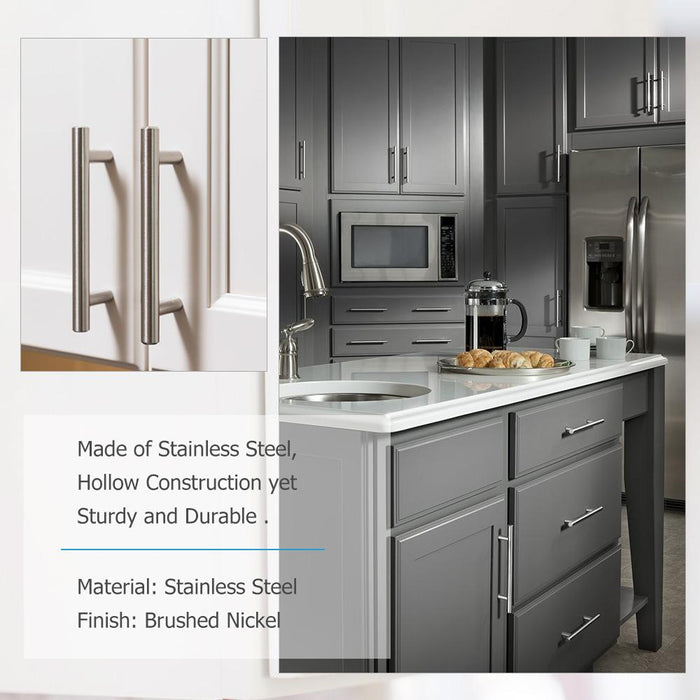 Maliben | Brushed Nickel Modern Stainless Steel Drawer Hardware T-Bar Handles