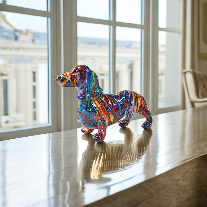 MAliben | Dachshund Delight – Colorful Dachshund Sculpture For a Playful Atmosphere In Your Home
