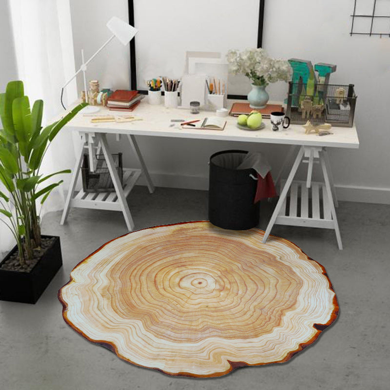 Maliben | Multicolor 3d Tree Rings Carpet Polypropylene Contemporary Carpet Washable Non-Slip Back Animal-Friendly Carpet For Living Room