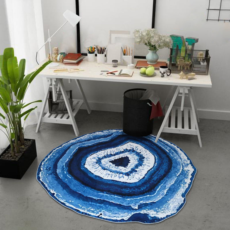 Maliben | Multicolor 3d Tree Rings Carpet Polypropylene Contemporary Carpet Washable Non-Slip Back Animal-Friendly Carpet For Living Room