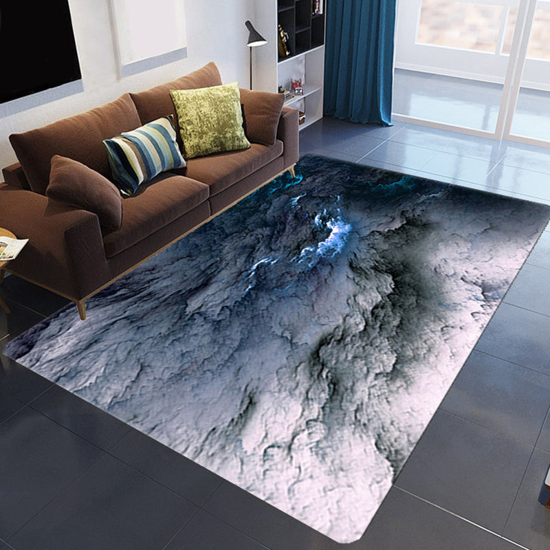 Maliben | Magnificent 3d Evening Clouds Rug Multicolor Modern Rug Synthetic Washable Stain Resistant Nonslip Back Rug For Living Room