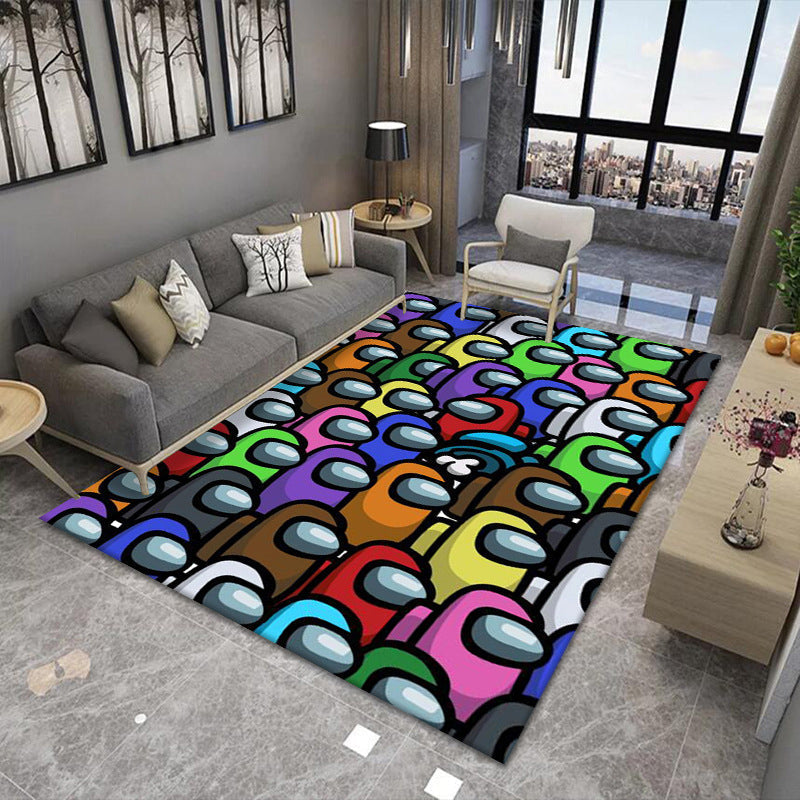 Maliben | Modern Brain Deception 3d Carpet Black Synthetic Area Rug Machine Washable Stain Resistant Non-Slip Rug For Living Room