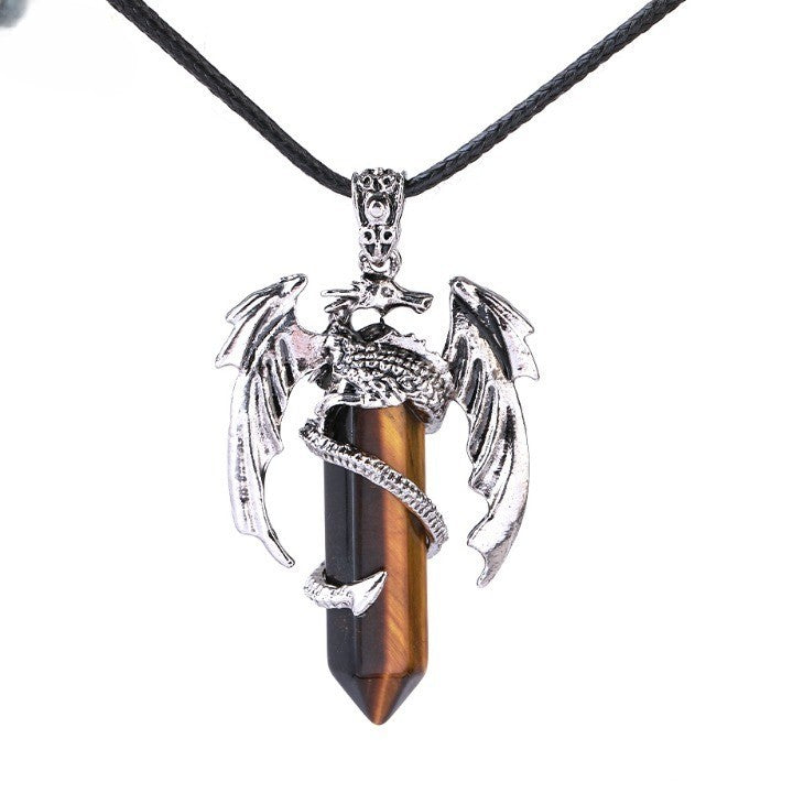 Maliben | Bohemian Style Natural Mystic Gemstone Dragon Necklace