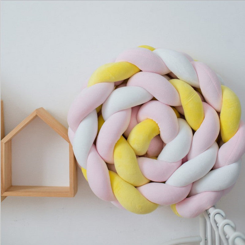 Maliben Handwoven Baby Crib Bumper Pillow — Braided, Non-Toxic