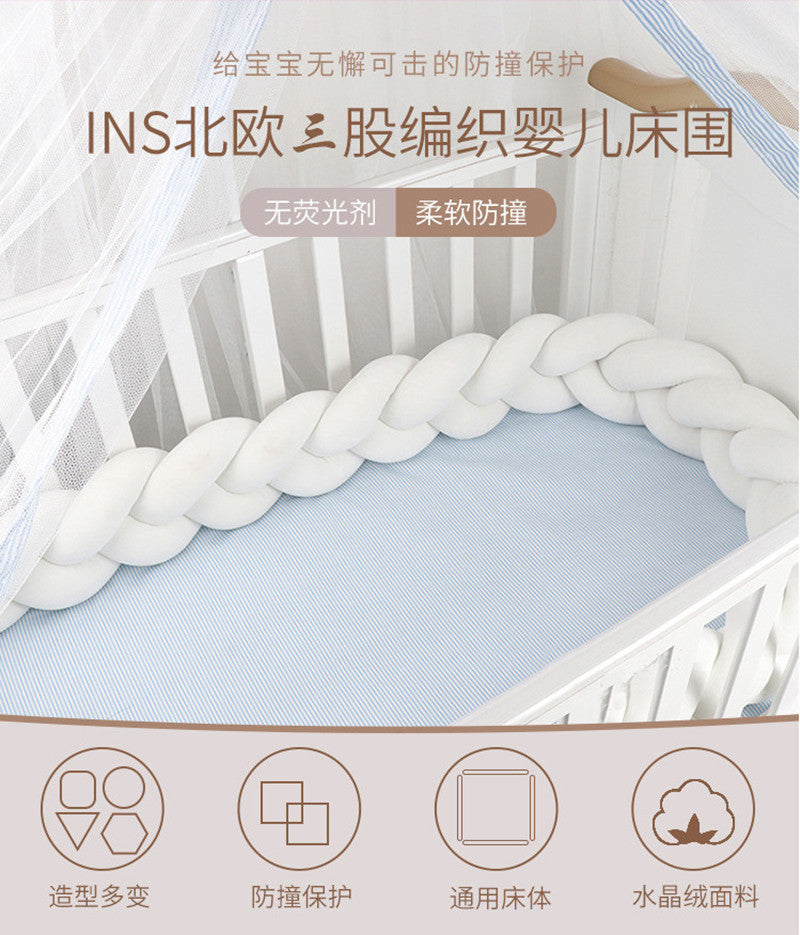 Maliben Handwoven Baby Crib Bumper Pillow — Braided, Non-Toxic