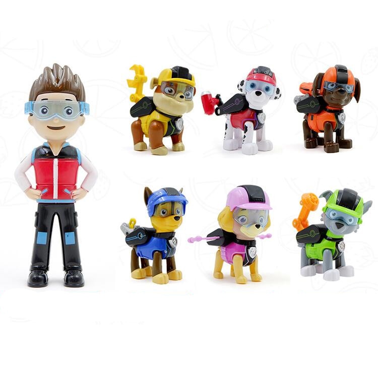 Maliben | Paw Patrol Fun Toy Playset – Complete Rescue Team Action Figures With Vehicle