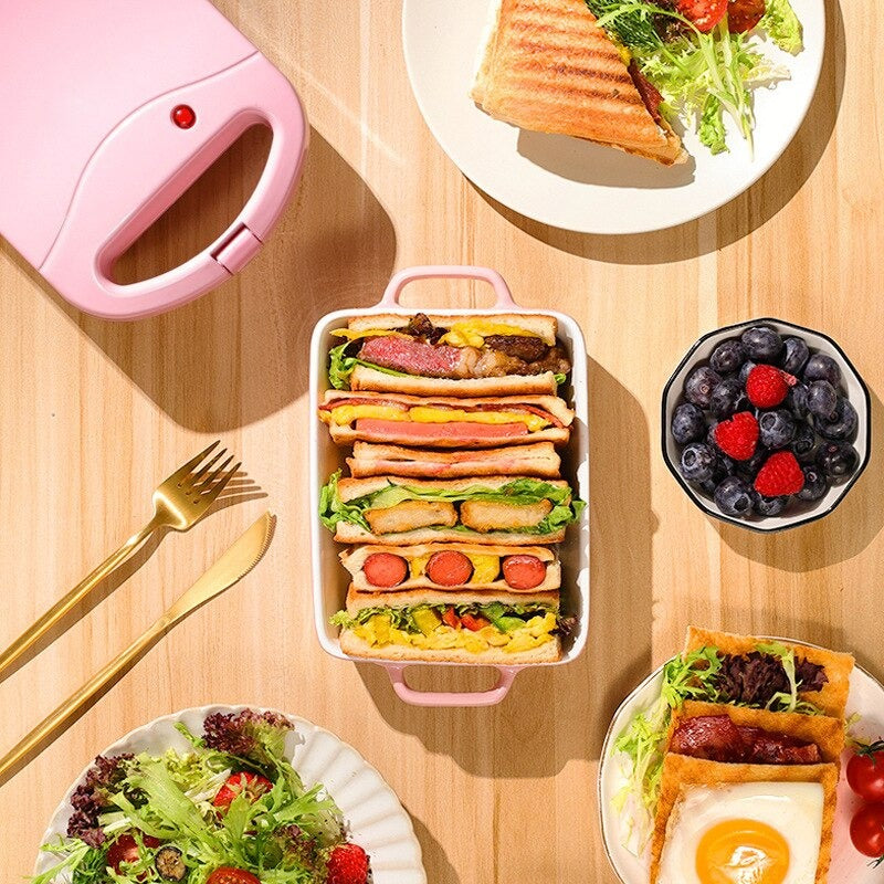 Maliben | 2-In-1 Sandwich Maker & Toaster | Non-Stick Auto-Sealing Plates For Quick Breakfasts, Snacks & Easy Cleanup